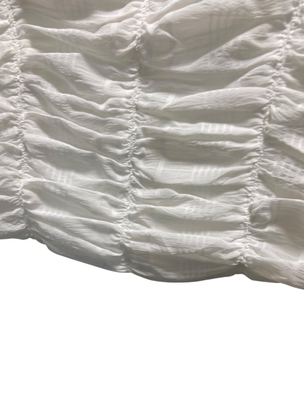 ASTR the Label Ruched Puff Sleeve Blouse White Size L Romantic Coquette Fairy - Picture 9 of 13